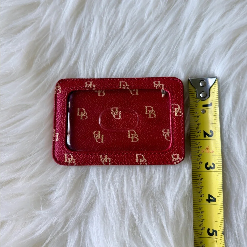 Dooney & Bourke Red ID Card Holder with Logo - Picture 4 of 4